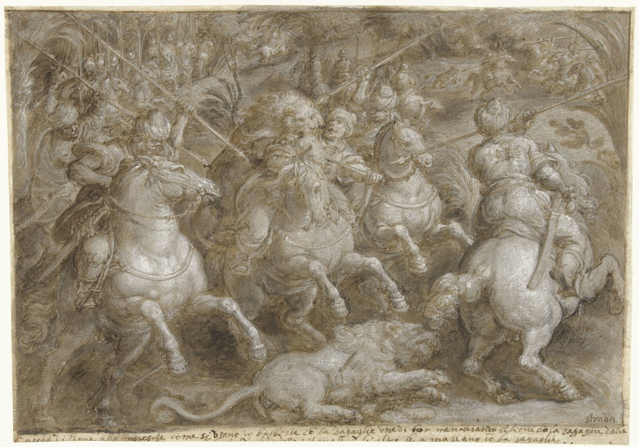 Caça aos leões persas
Festas de caça, dl. 2 (título da série) de Jan van der Straet