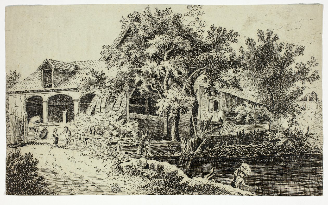 Moinho junto à ribeira de Jan van der Straet