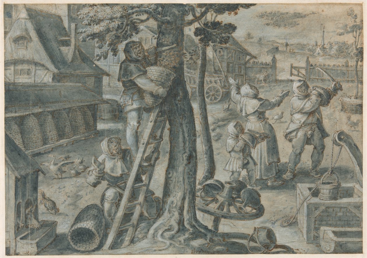 A captura de um enxame de abelhas numa quinta de Jan van der Straet