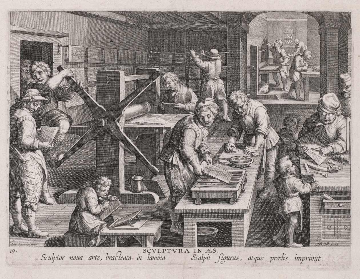 Sculptura em Aes, A Oficina de um Engraver de Jan van der Straet, called Johannes Stradanus