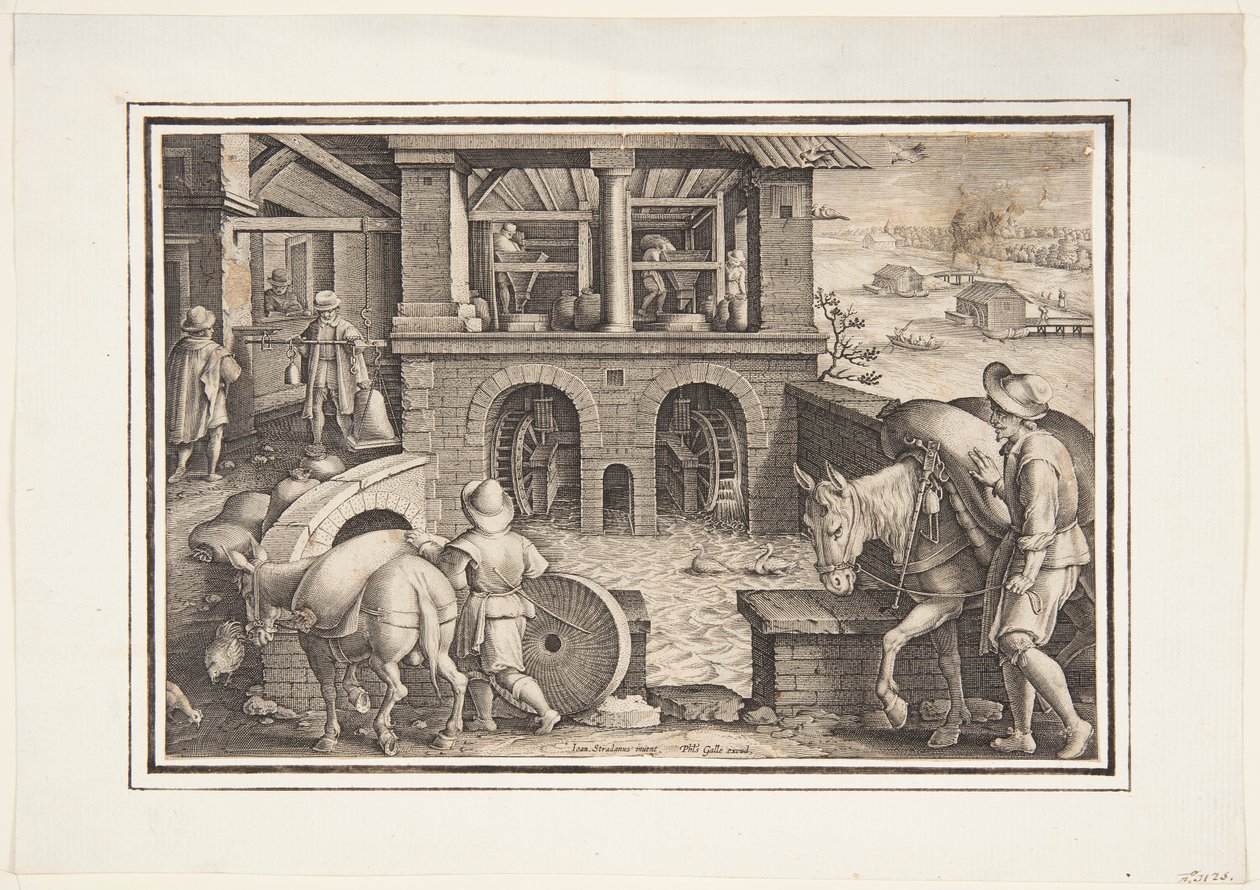 Um moinho de água de Jan van der Straet, called Stradanus