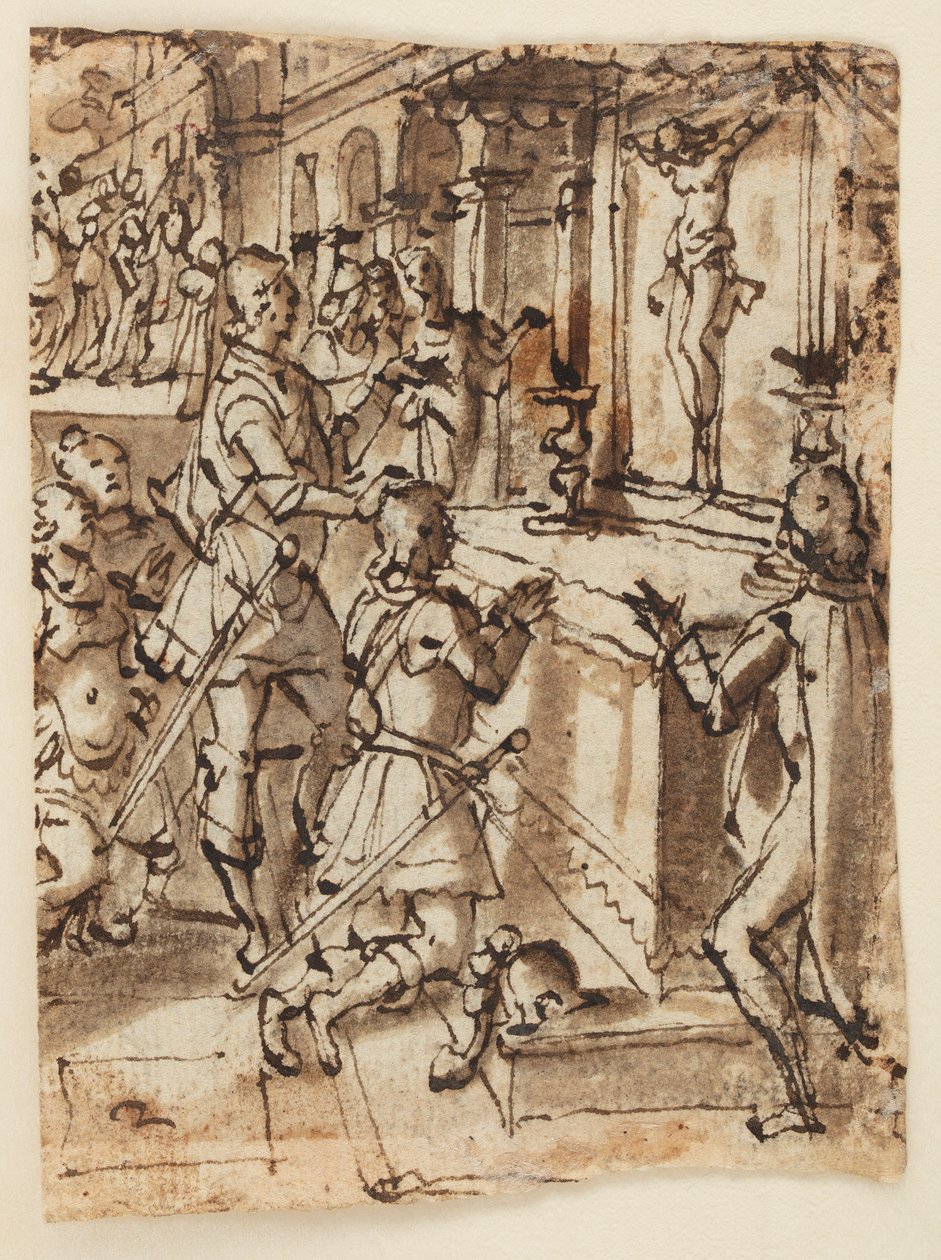 São Giovanni Gualberto e o Crucifixo Milagroso de Jan van der Straet, called Stradanus