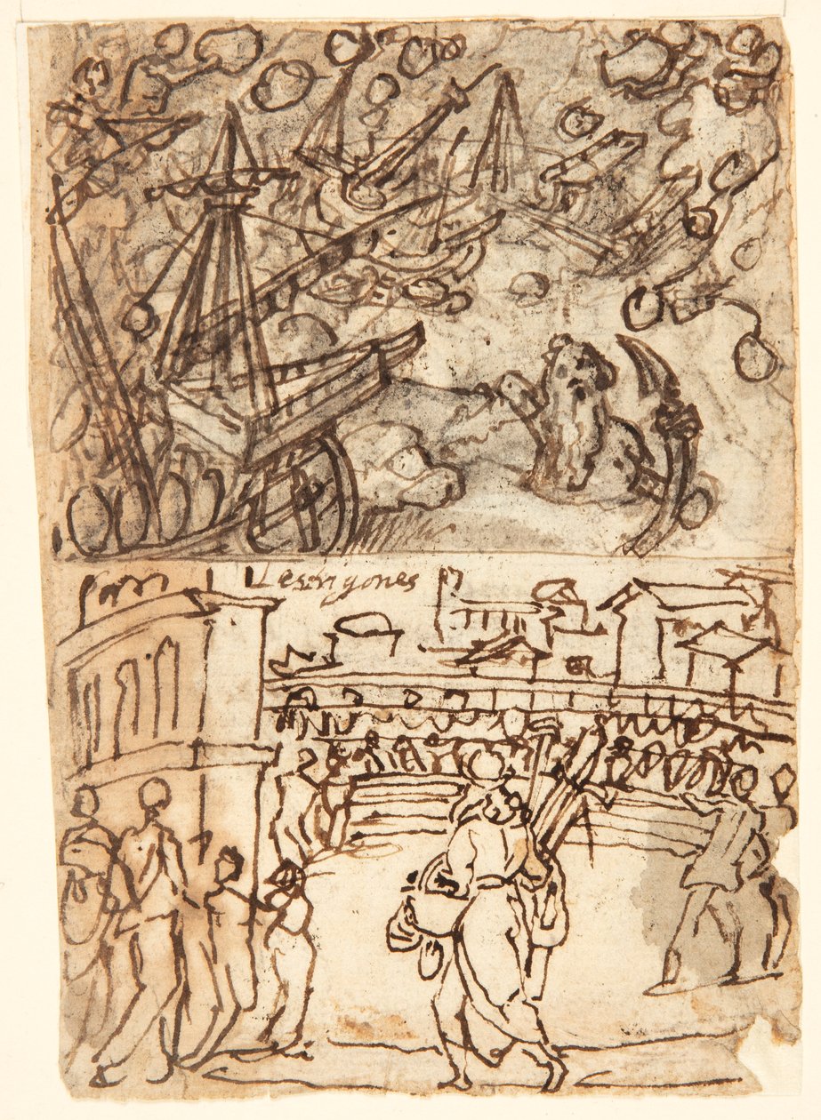 Página de caderno com Ciclope de Jan van der Straet, called Stradanus