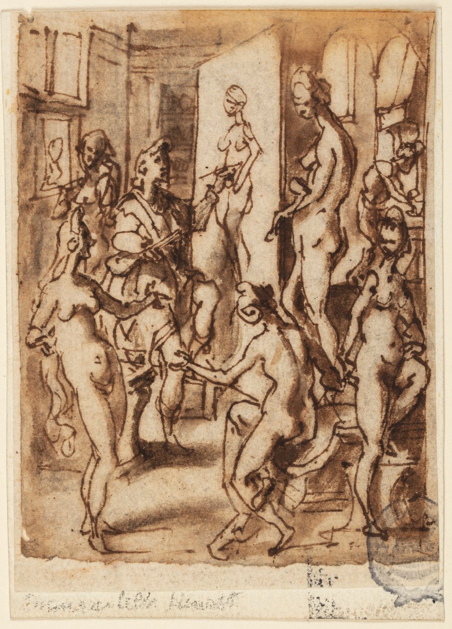 Zeuxis pintando Helena de Jan van der Straet, called Stradanus