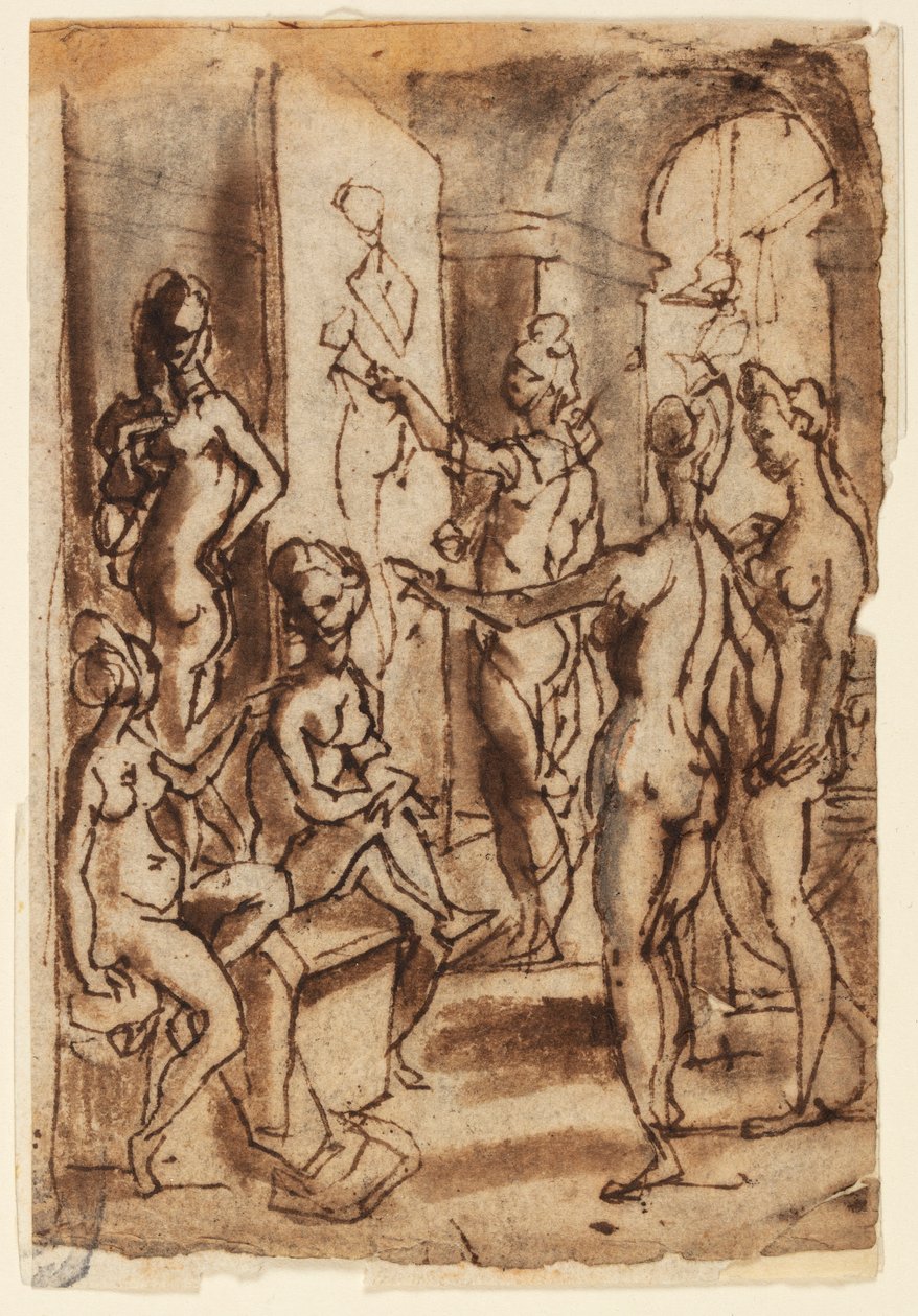 Zeuxis pintando Helena de Jan van der Straet, called Stradanus