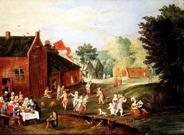 Festas de Camponeses numa Aldeia de Jan van the Elder Kessel