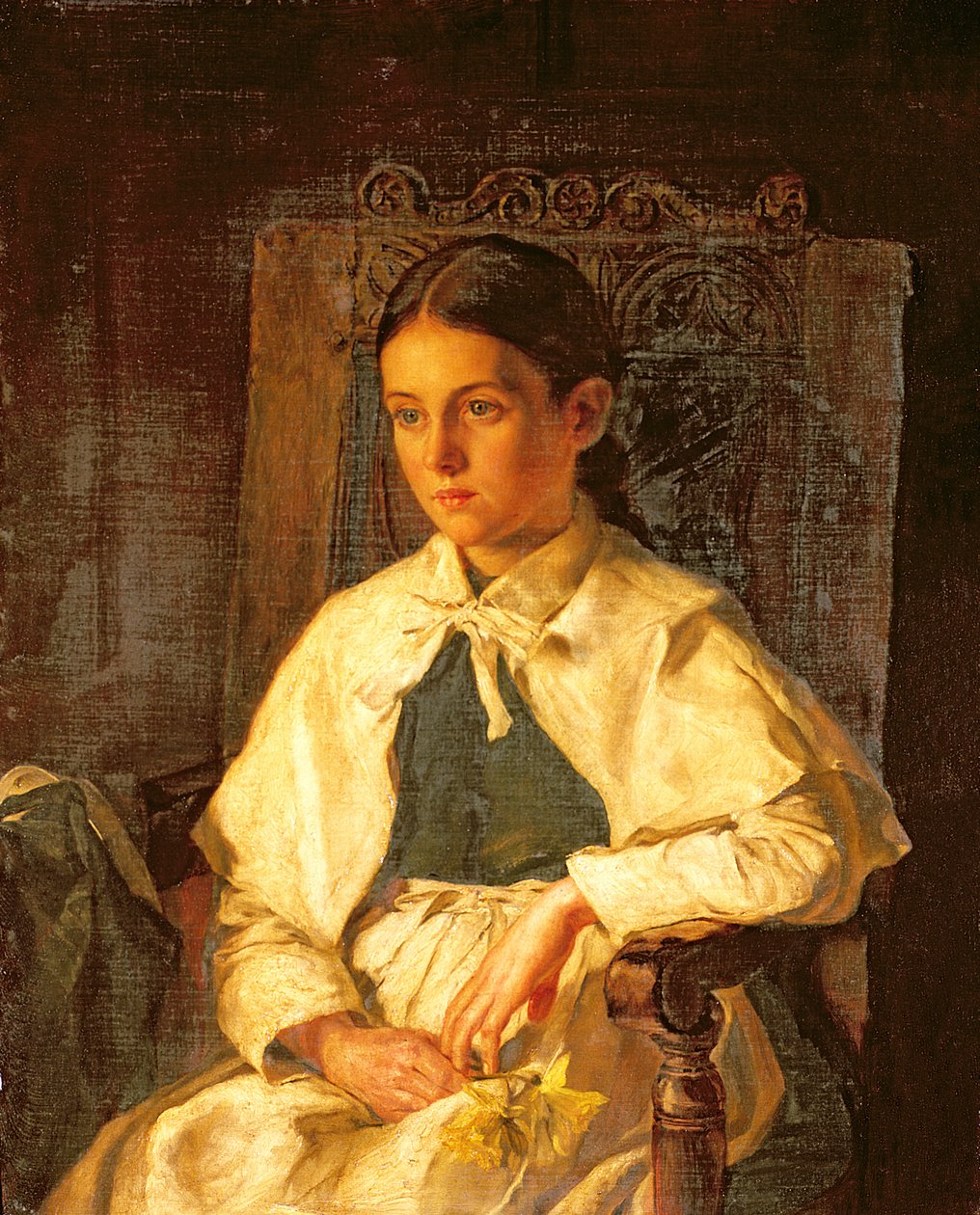 Retrato de uma menina no traje da escola do Dr. Woodwards, Maidstone de Jane Day