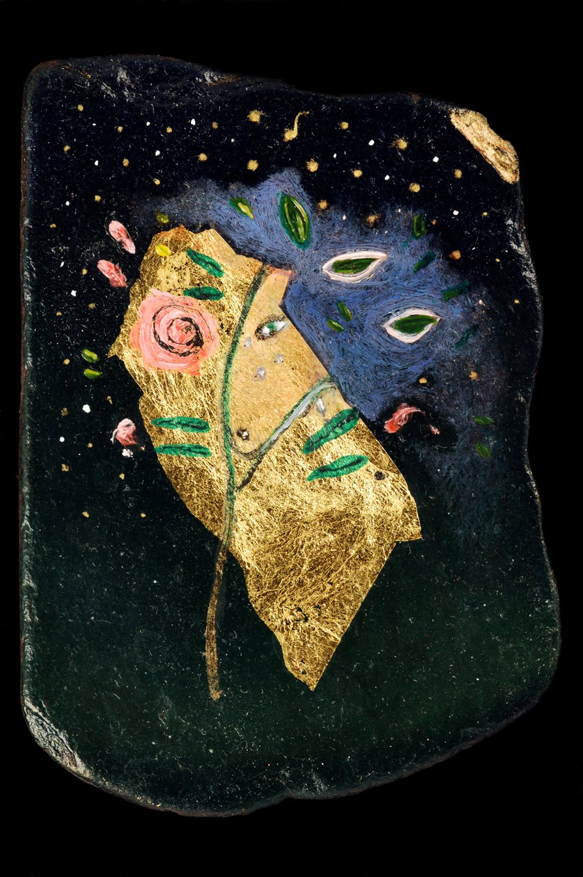 The Rose Tree, 2006 (óleo sobre ardósia) de Jane Deakin