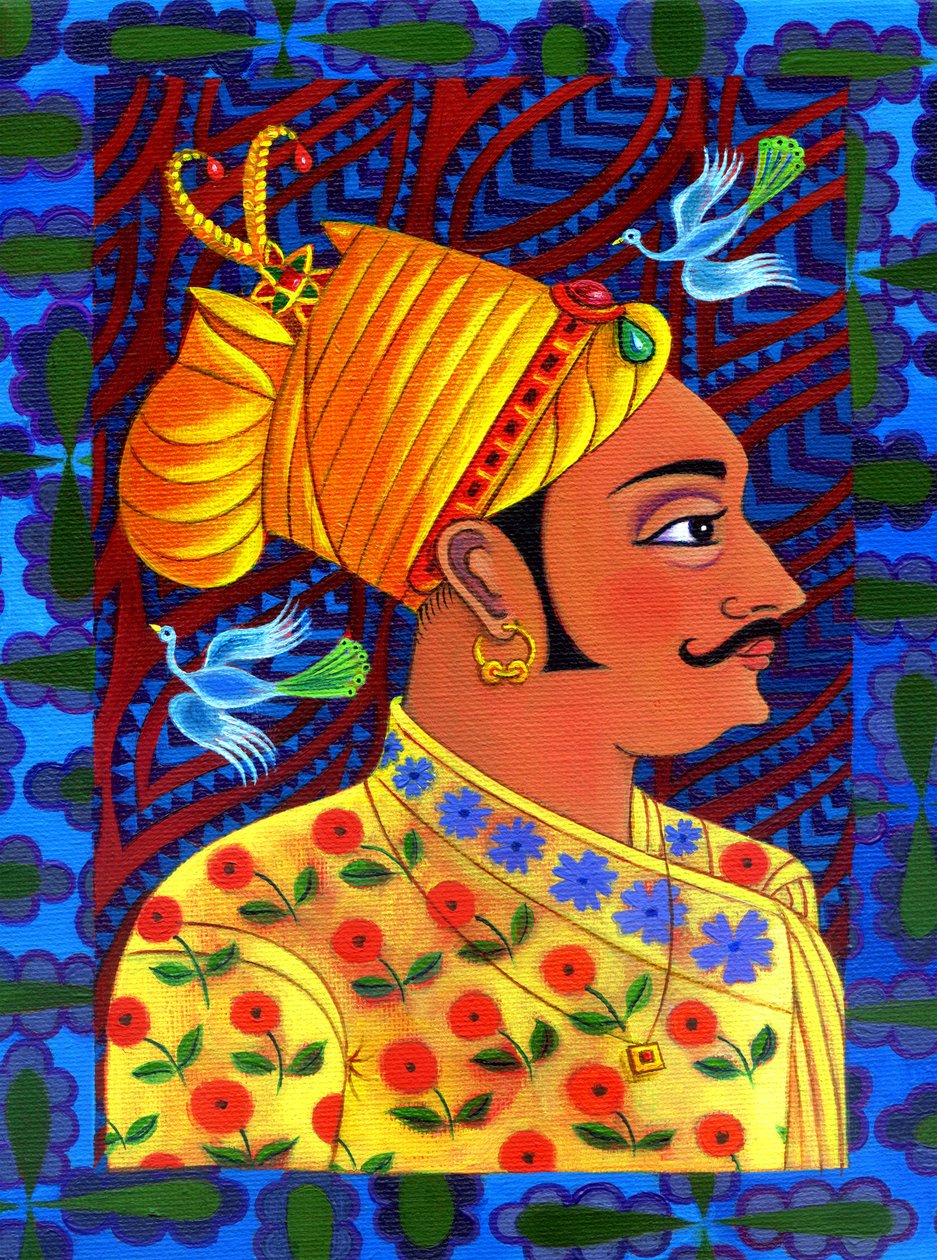 Maharaja com pássaros azuis, 2011, de Jane Tattersfield