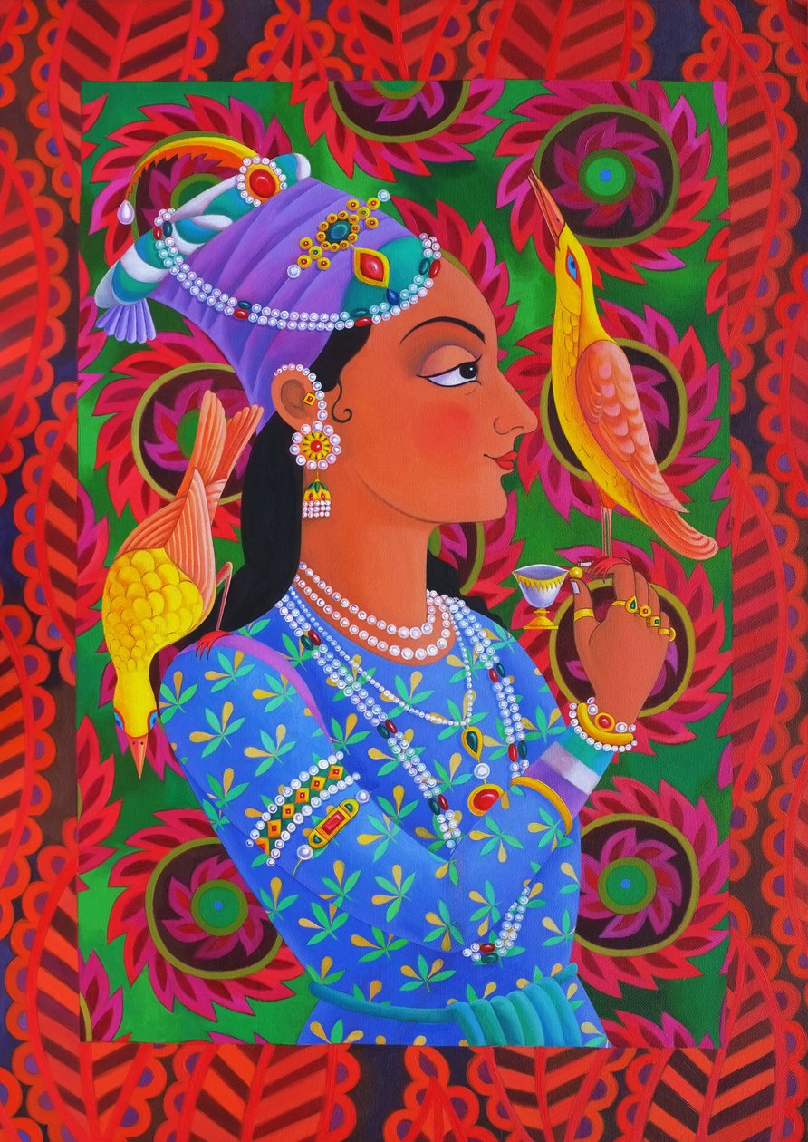 Maharani com dois pássaros, 2012, de Jane Tattersfield