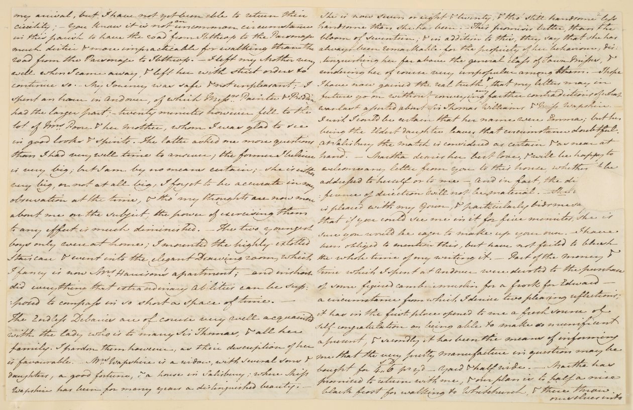 Carta de Jane Austen para sua irmã Cassandra, 30 de novembro de 1800 (papel) de Jane Austen