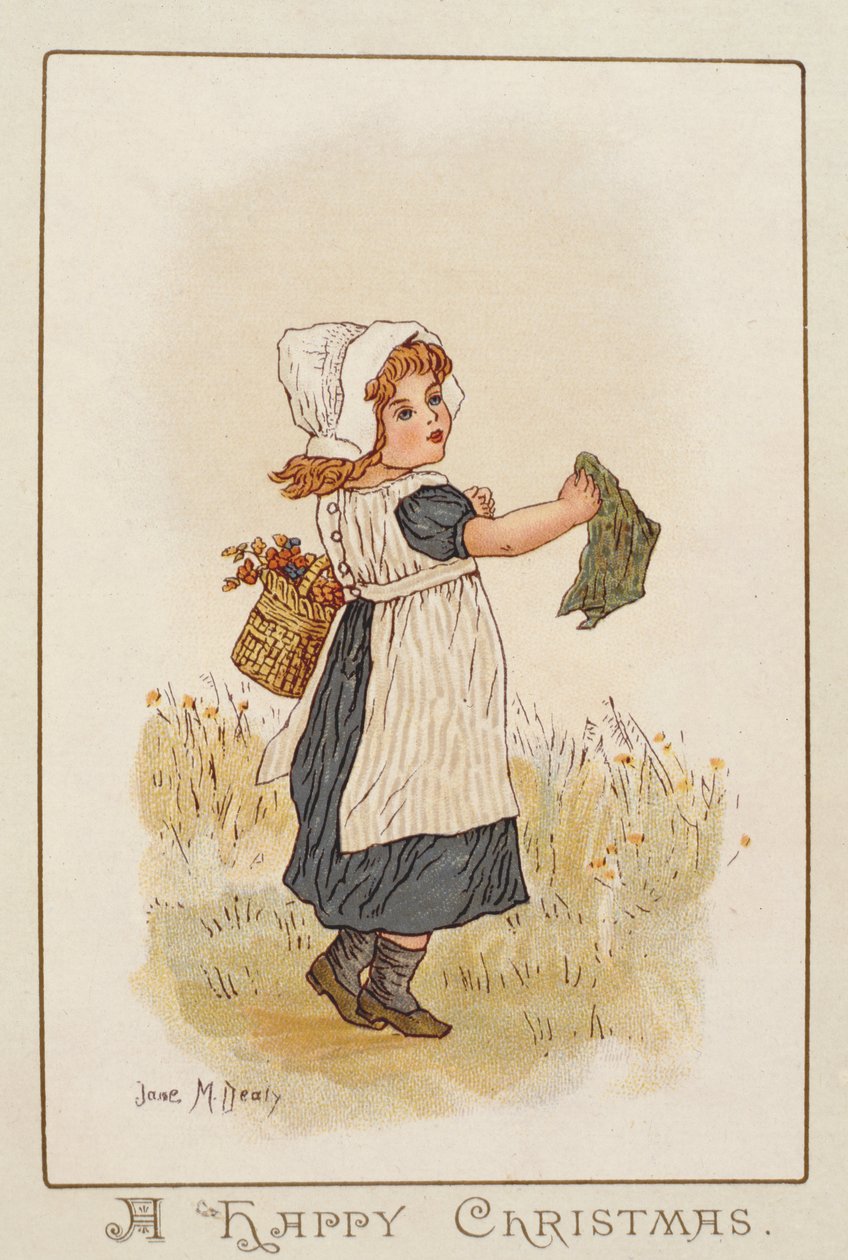 "Um Natal Feliz" (cromolitho) de Jane M. Dealy