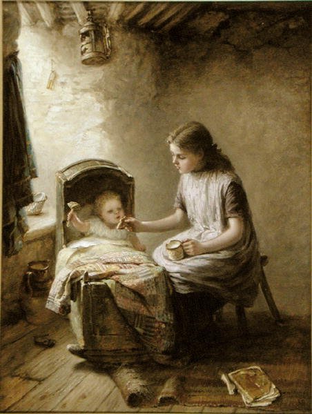 Hora do chá (óleo sobre tela) de Jane Maria Bowkett