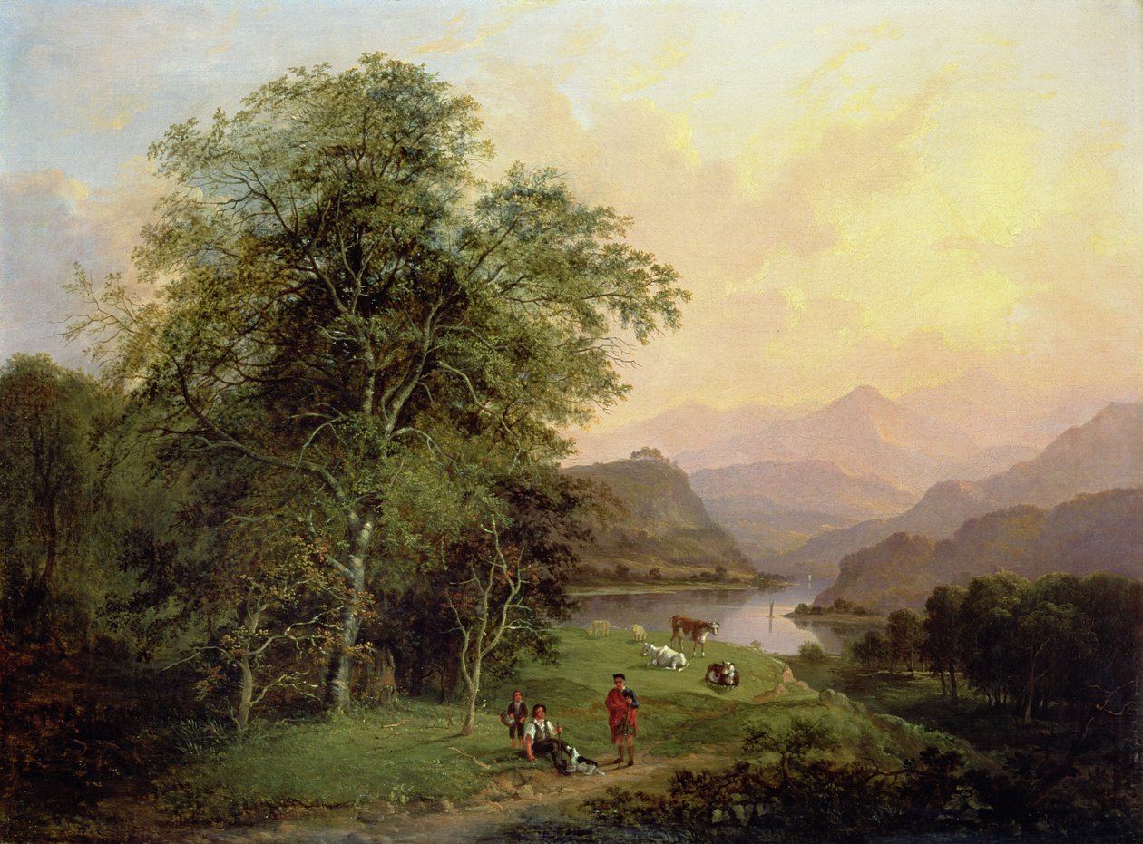 Um Highland Lochside, 1847 de Jane Nasmyth