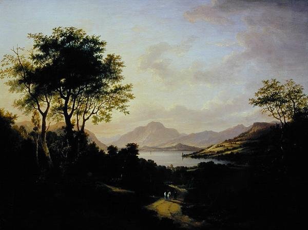 Vista extensiva de Loch Lomonc, perto de Dumbarton (óleo sobre tela) de Jane Nasmyth