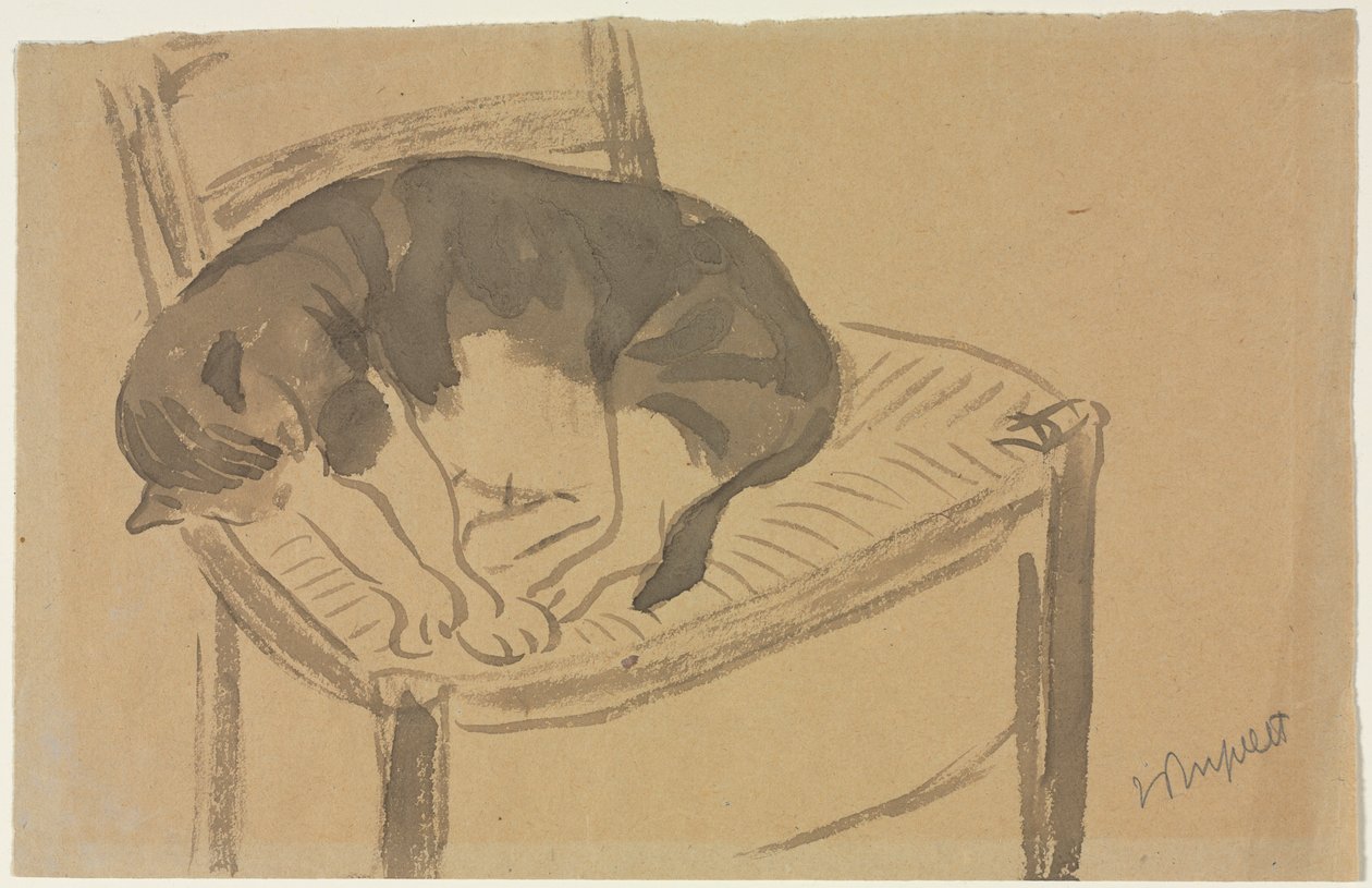 Gato adormecido, primeiro terceiro 1900. de Jane Poupelet
