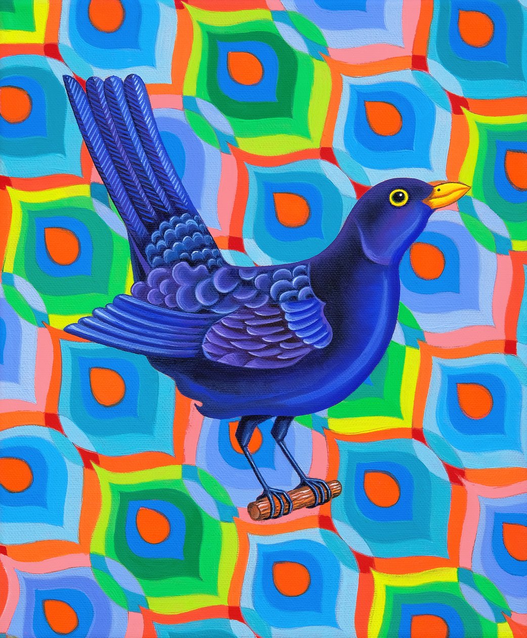Blackbird, 2023 (óleo sobre tela) de Jane Tattersfield