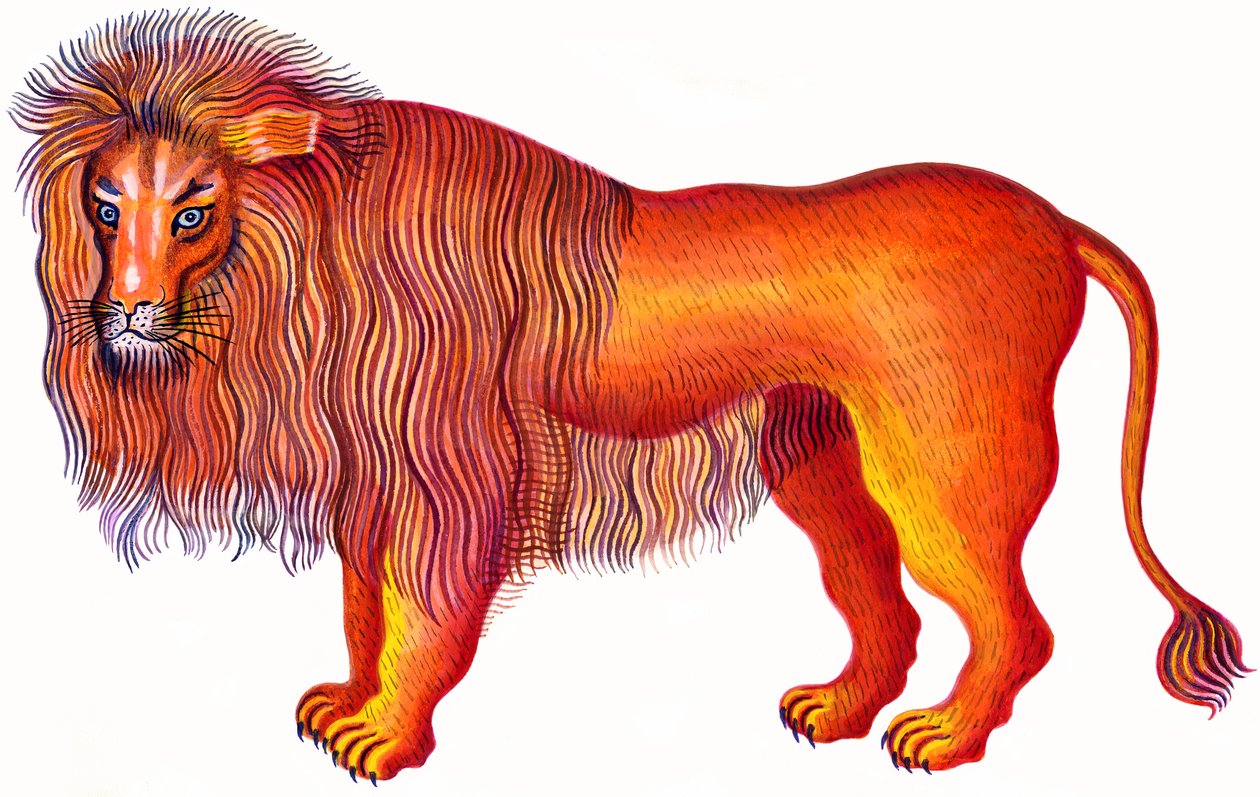 Leo the Lion, 1996, (tinta e guache) de Jane Tattersfield