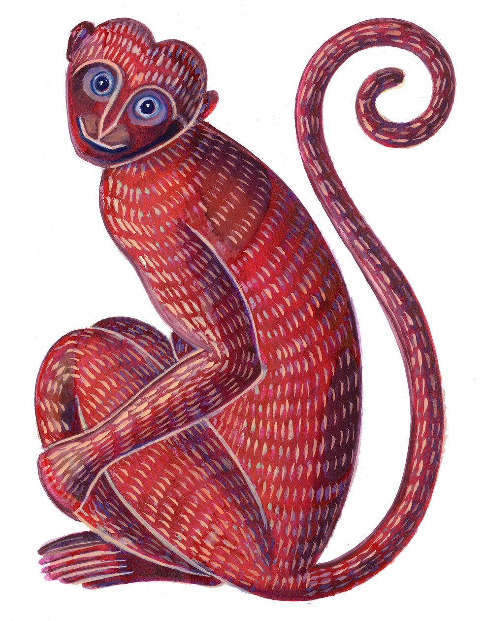 Monkey, 1996, (tinta e guache) de Jane Tattersfield