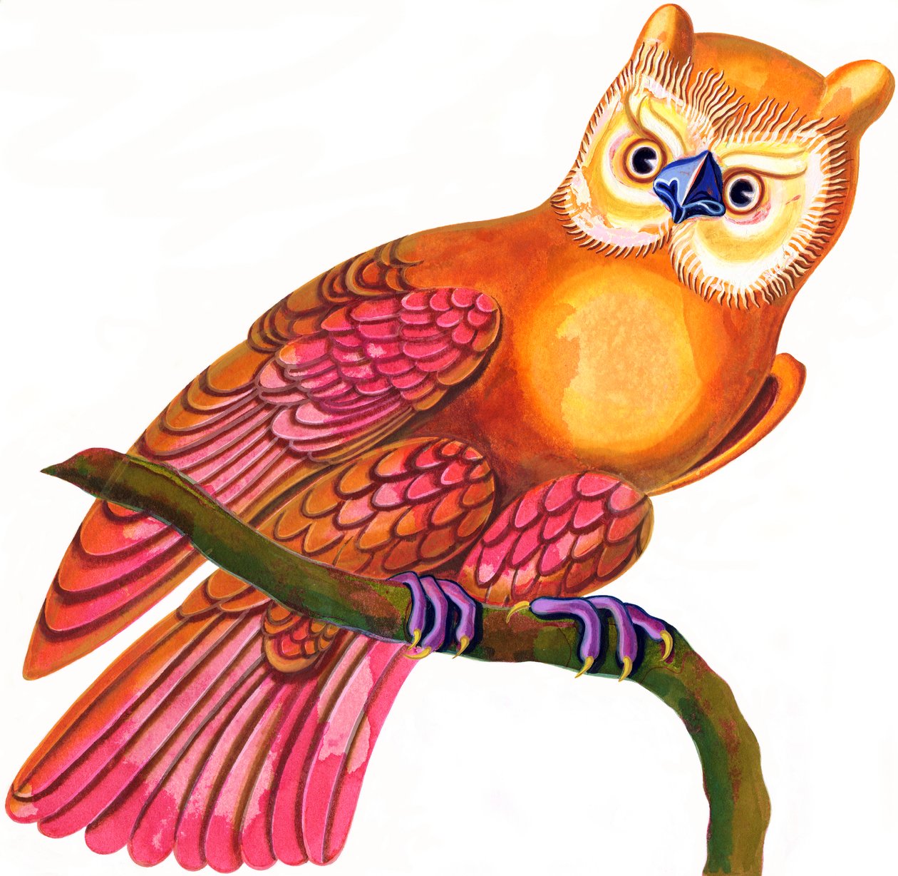 Owl, 1997, (tinta e guache) de Jane Tattersfield