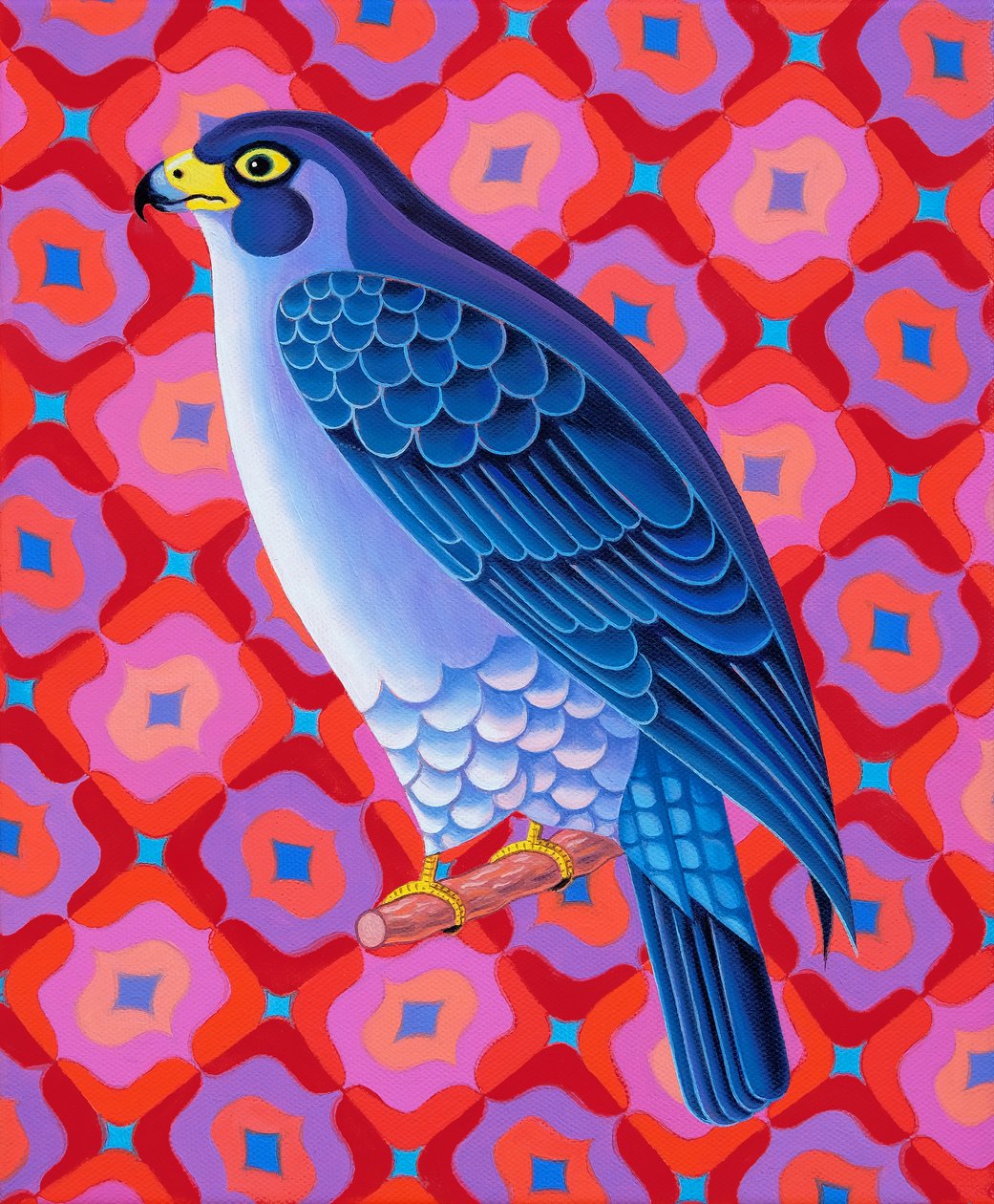 Falcão-peregrino, 2023 (óleo sobre tela) de Jane Tattersfield
