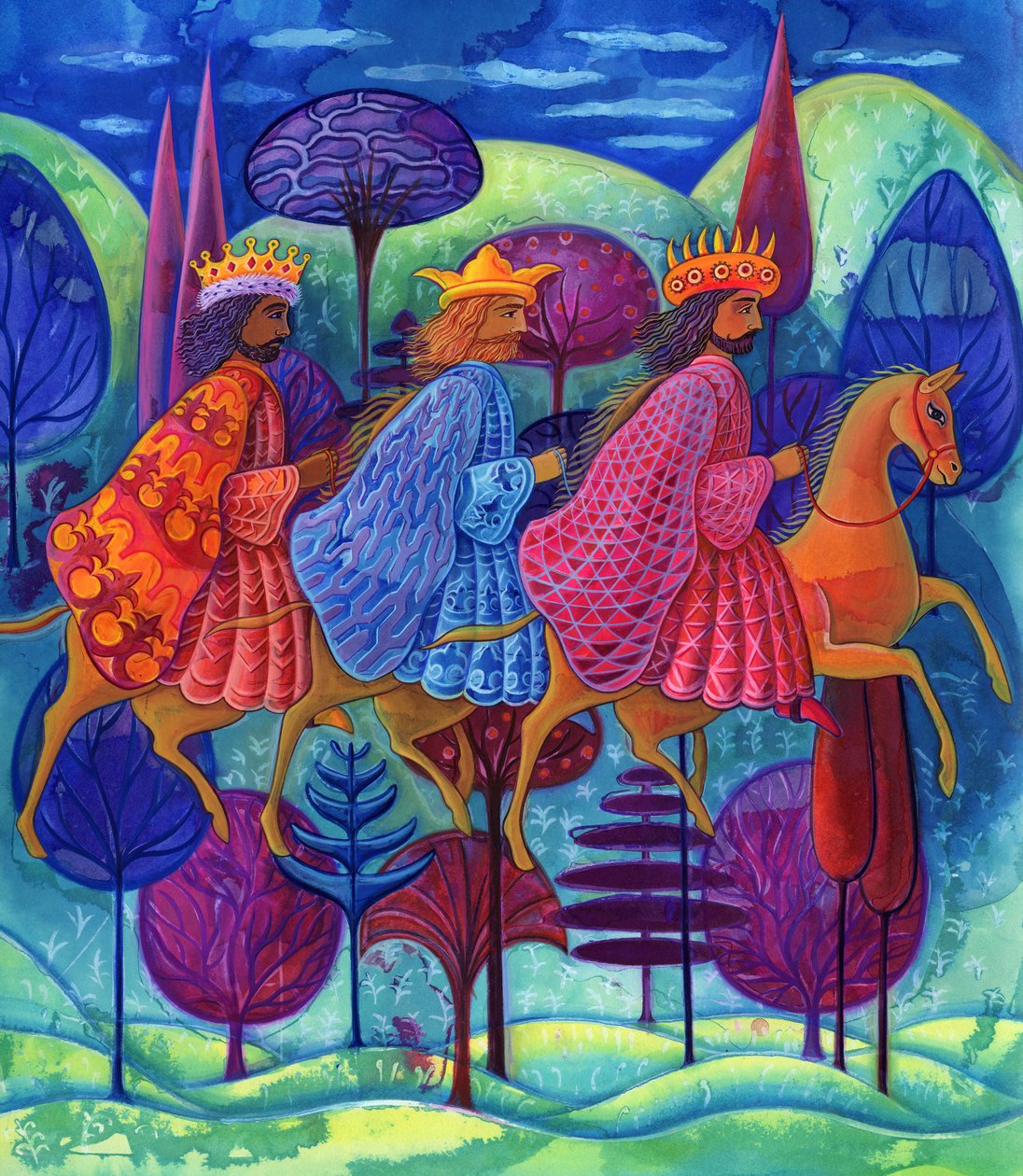 The Three Kings Christmas, 2004 (tinta e guache) de Jane Tattersfield
