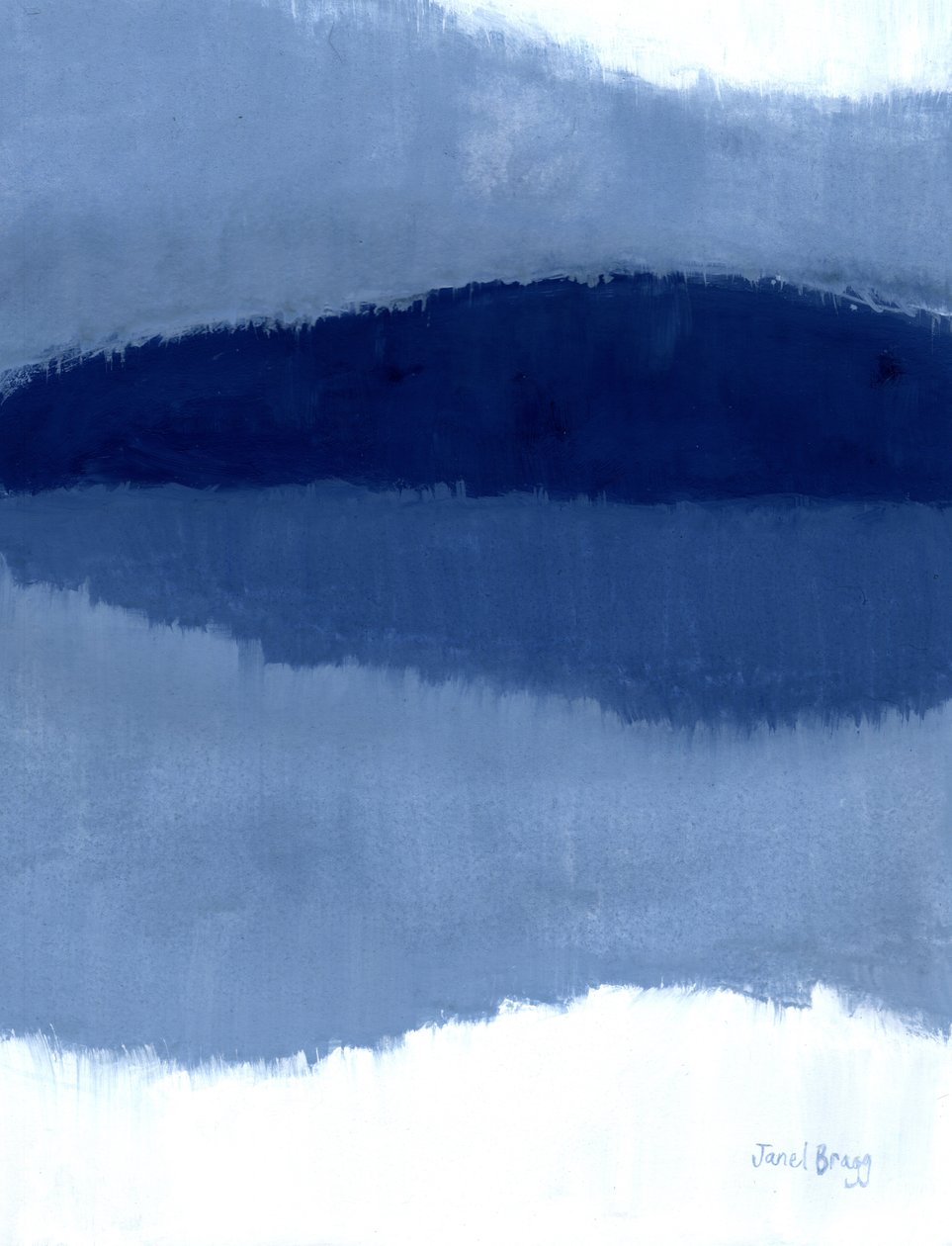 Abstrato com as ilhas San Juan, c.2021 (caseína sobre papel) de Janel Bragg