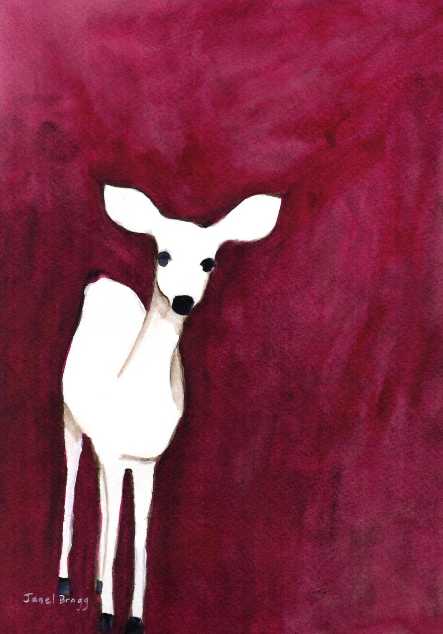 Veado em Cap Sante, c. 2014 (aguarela e tinta sobre papel) de Janel Bragg