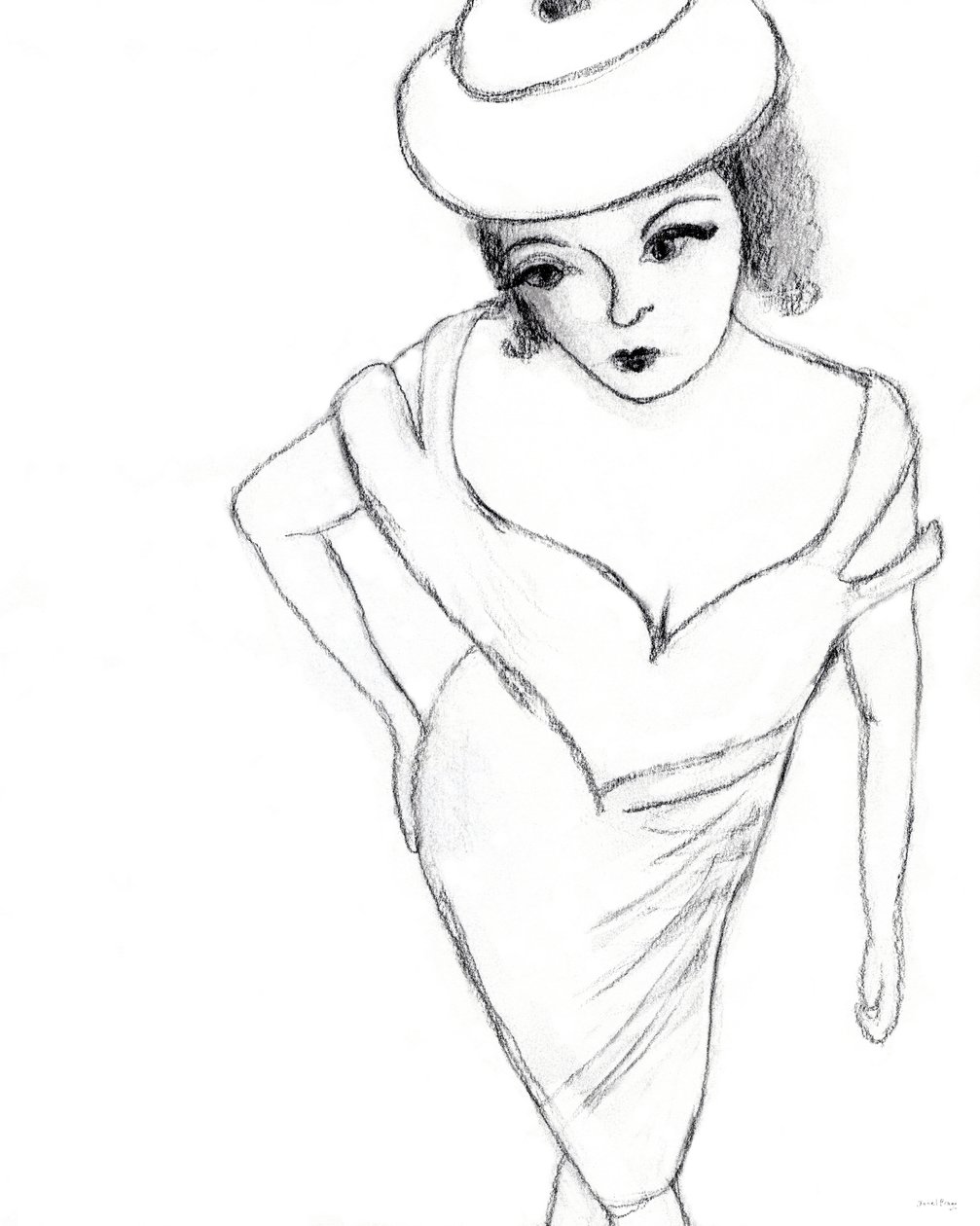Fashion Molly, 2023 (lápis sobre papel) de Janel Bragg
