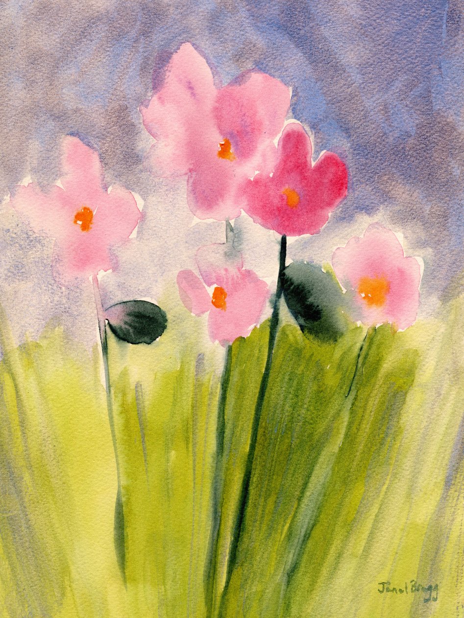 Floral in the Meantime, c. 2024 (aguarela sobre papel) de Janel Bragg