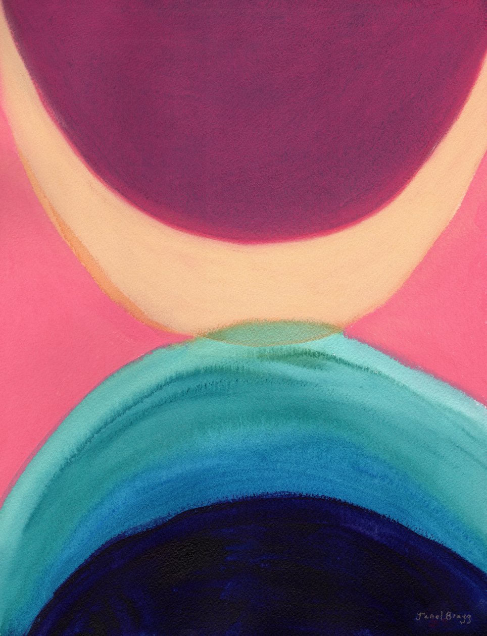 Encontro do Sol da Meia-Noite, c. 2024 (técnica mista sobre papel) de Janel Bragg