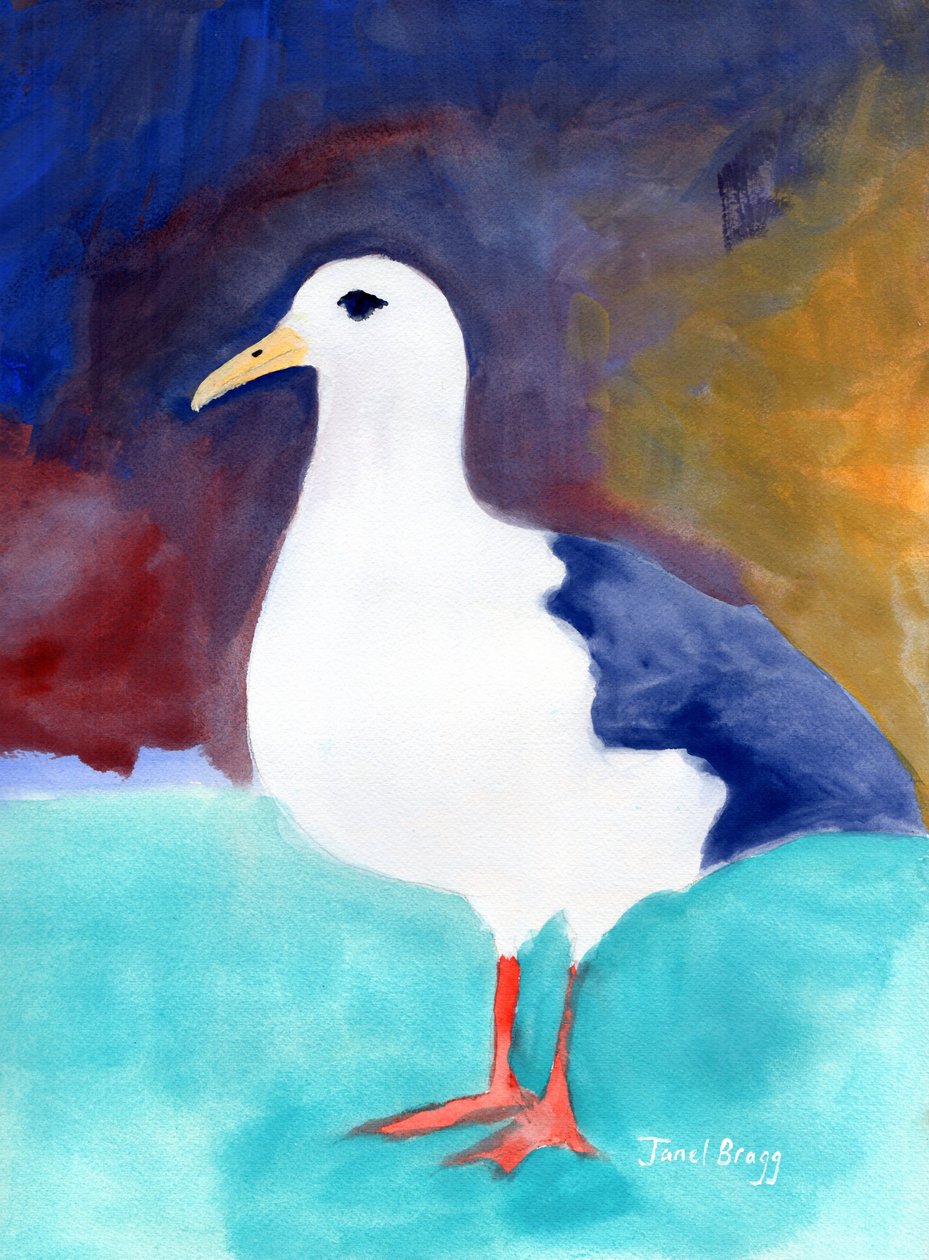 Gaivota de Anacortes no. I, c.2016 (aguarela e caseína sobre papel) de Janel Bragg