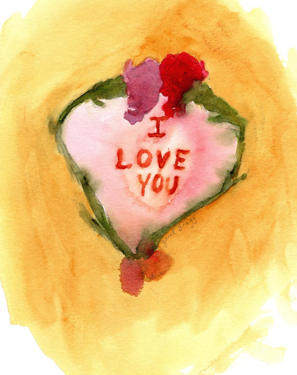 Valentine II, c.2019 (aguarela sobre papel) de Janel Bragg