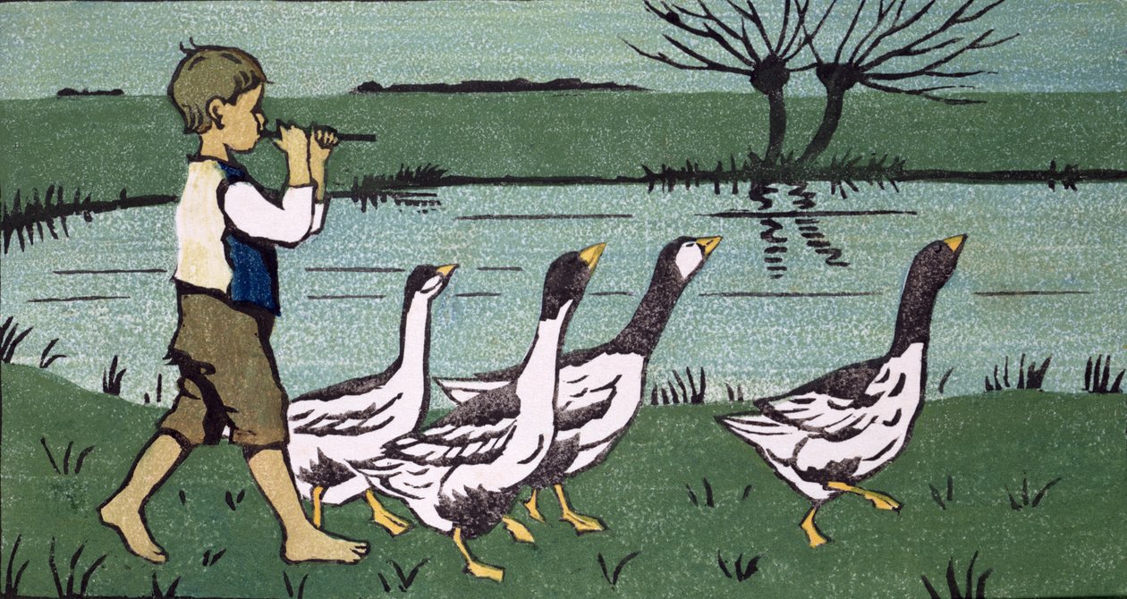 A procissão (xilogravura em papel) de Janet Fisher