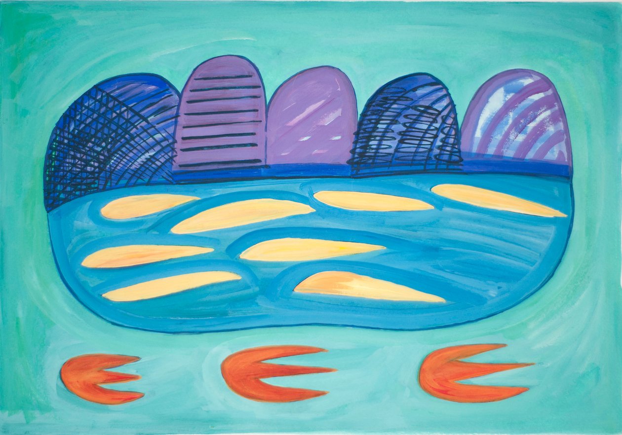Mountains and Loch, 2015 (aguarela e guache) de Janet McKenzie