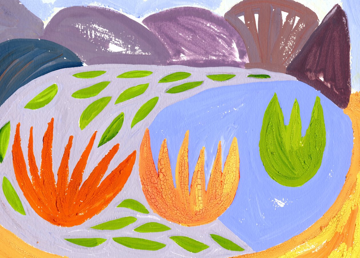 The Night Loch,1996 (guache no papel) de Janet McKenzie
