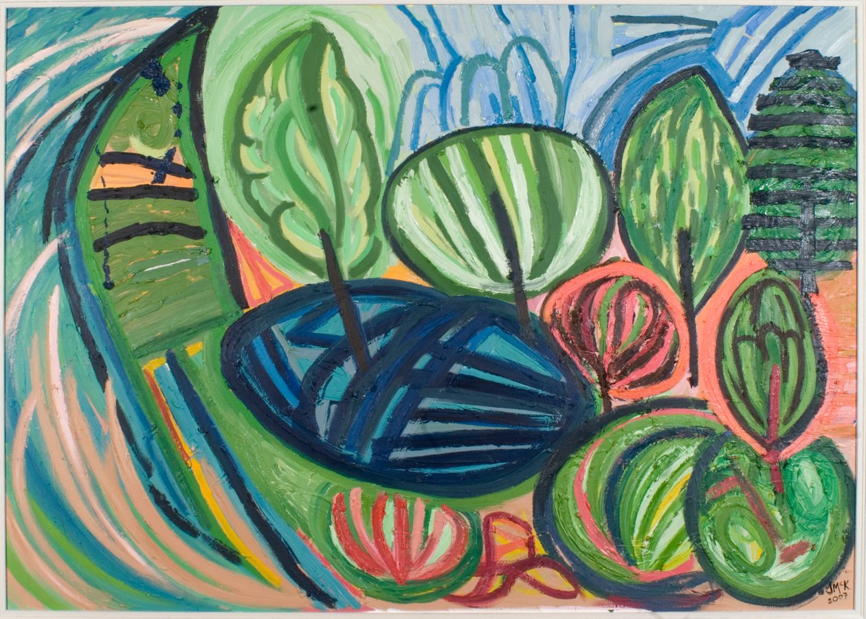 Wormiston Wood, verão de 2007 (óleo sobre tela) de Janet McKenzie