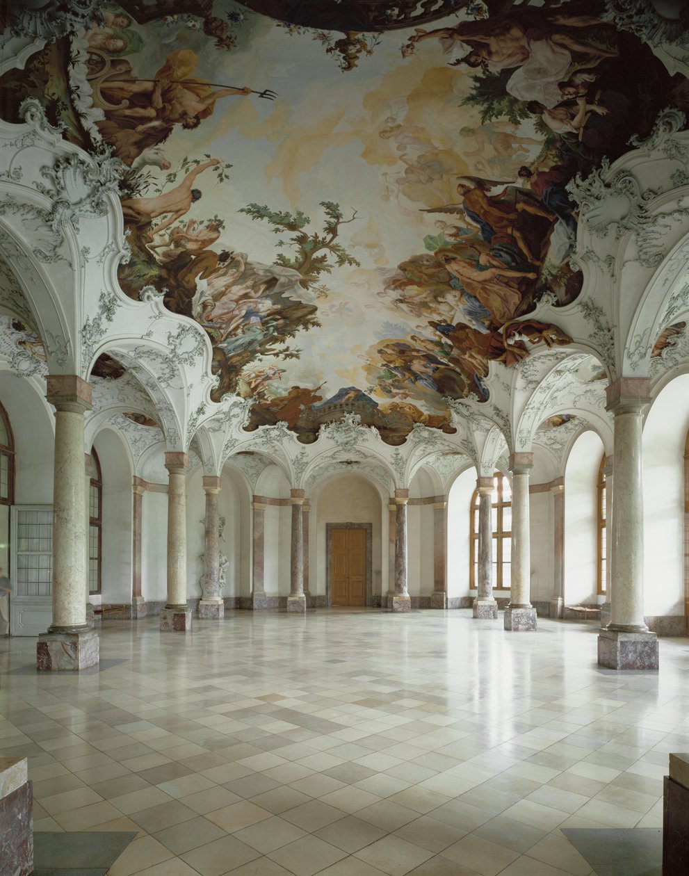 Residência de Wuerzburg, Sala Terrena, Wuerzburg, Alemanha (fresco) de Januarius Zick