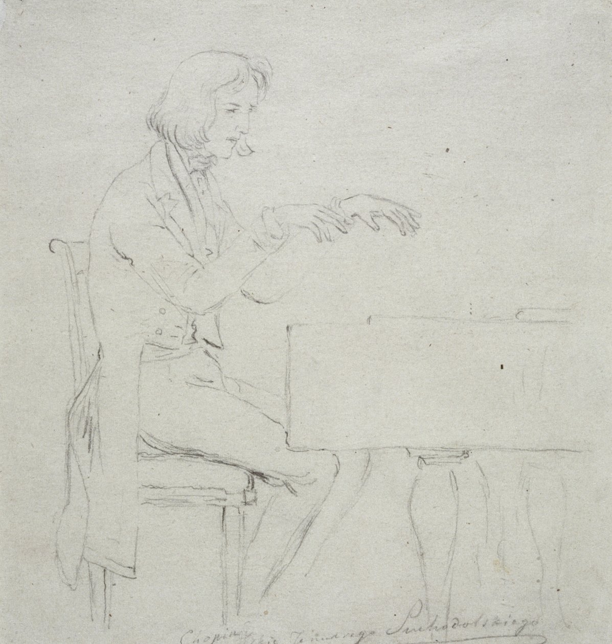 Frederic Chopin (1810-1849) no piano de cauda de January Suchodolski