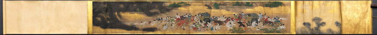 Pessoas fugindo de um incêndio de Japan, Edo period