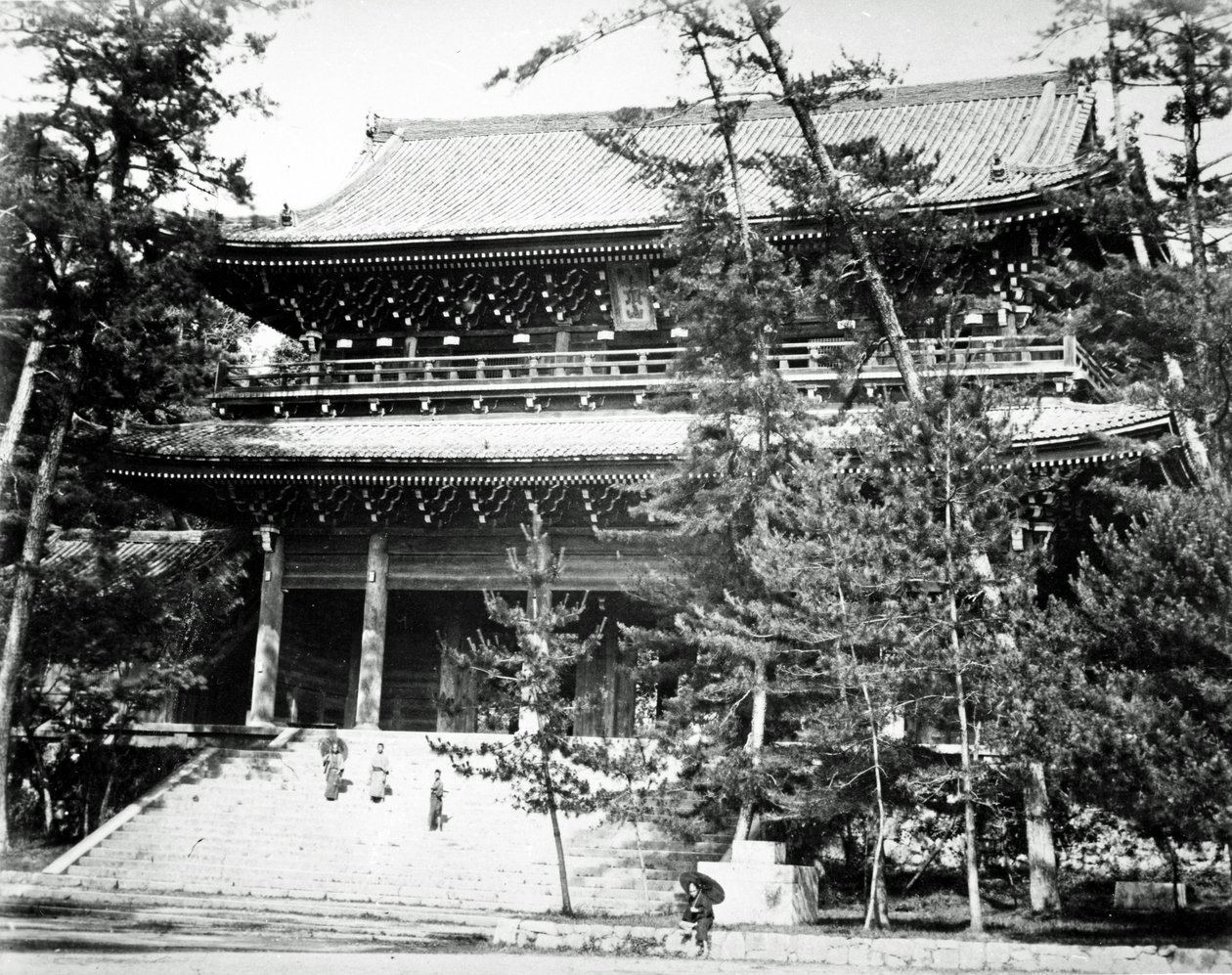 Portão Principal do Templo Chion-in, Japão, c. 1860-80 de Japanese Photographer