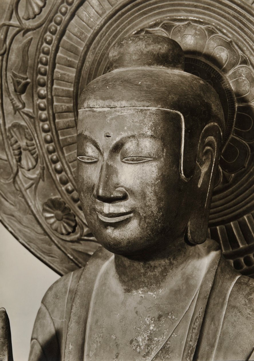 Yakushi Buddha, Nara, Japão, 1950 de Japanese Photographer