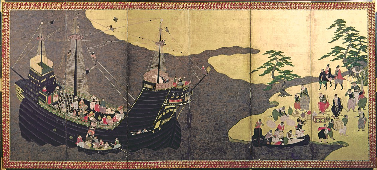 Chegada dos portugueses no Japão em 1640 de Japanese School