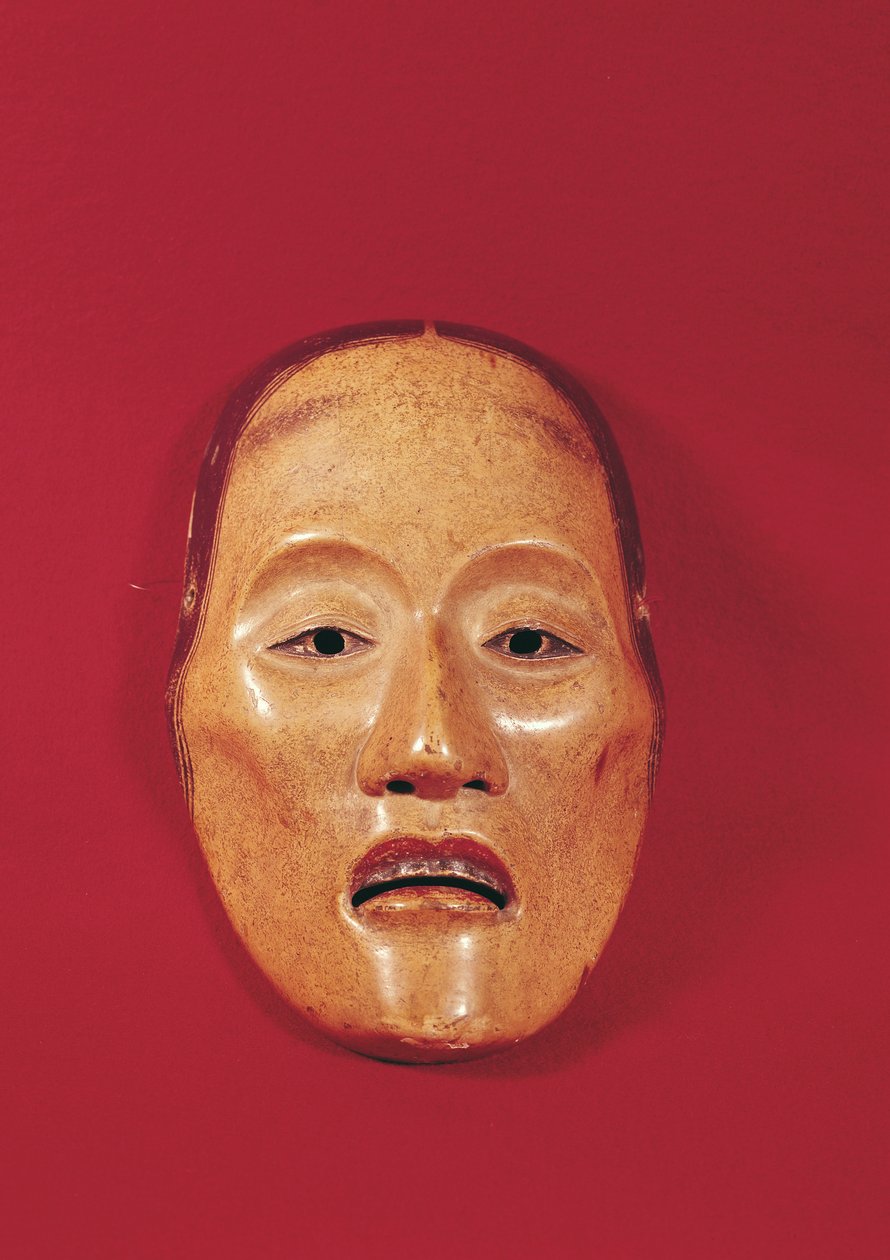 Nenhuma máscara de teatro (madeira lacada) de Japanese School
