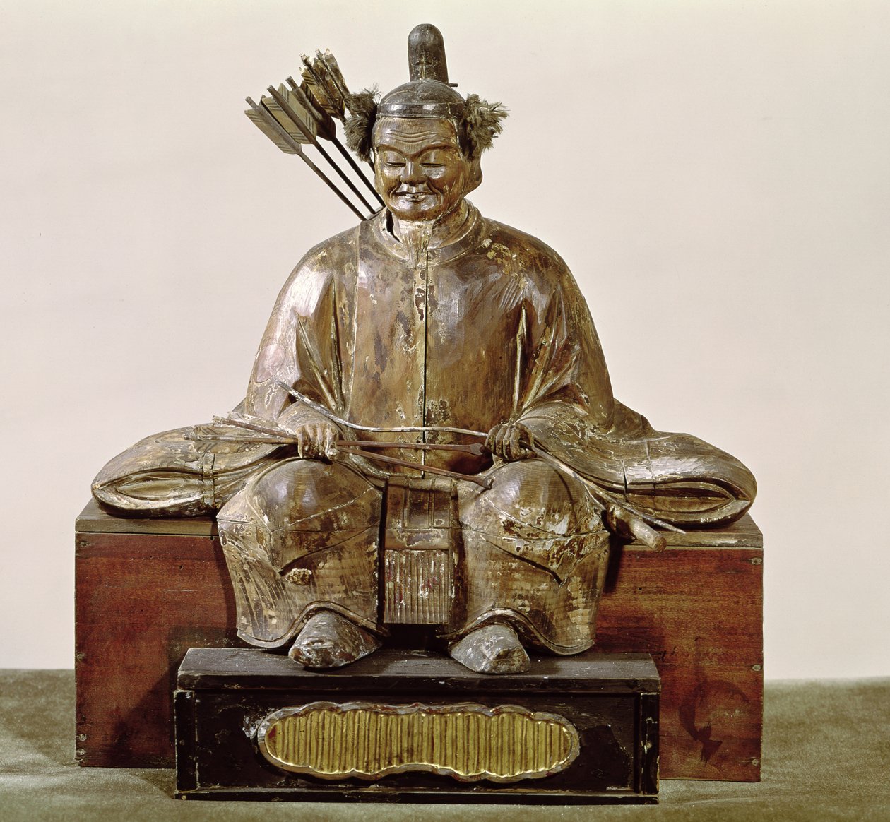 O Sadaijin em traje cerimonial, Período Muromachi (madeira policromada) de Japanese School