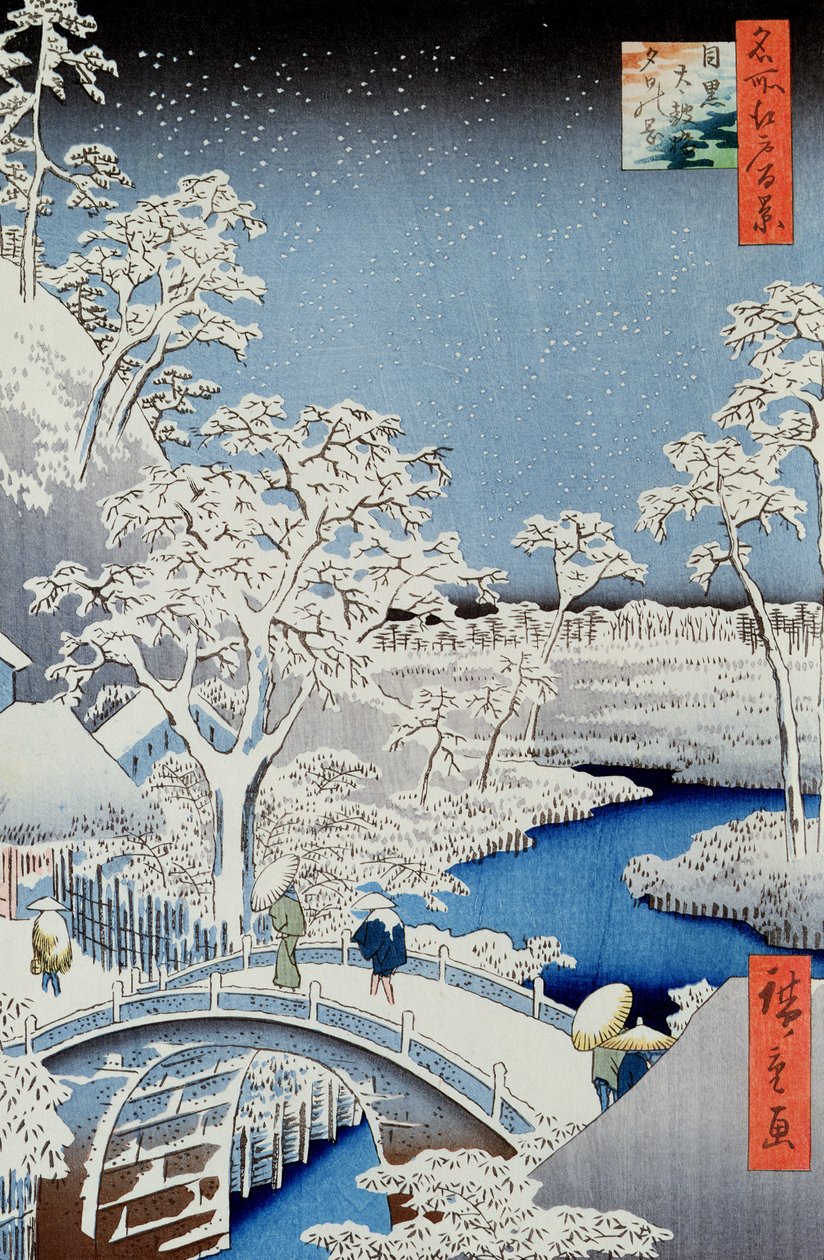Paisagem de inverno (impressão em xilogravura) de Japanese School