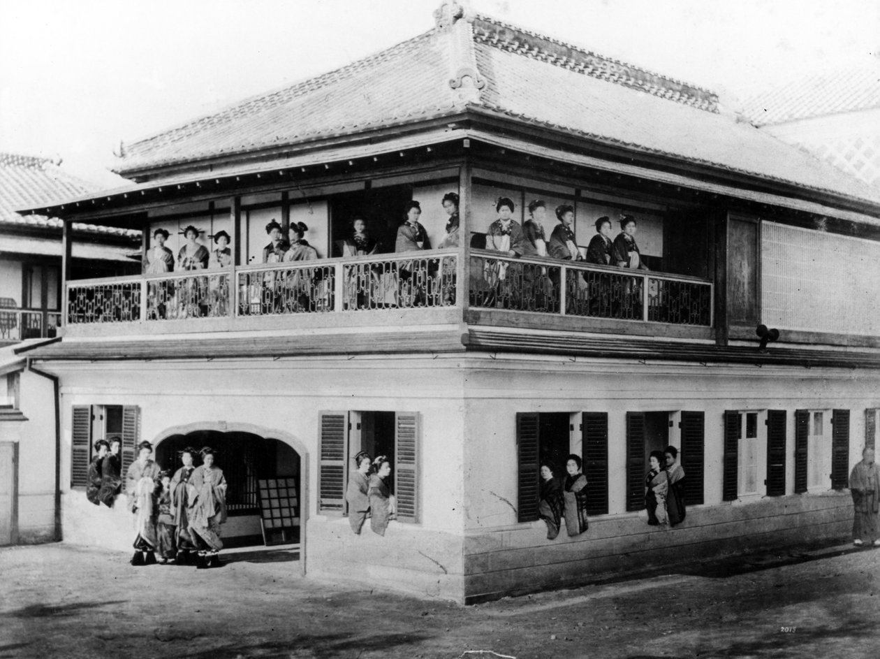 Casa de Gueixas, c.1860s de Japanese Photographer