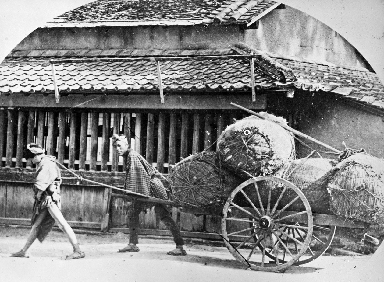 Carrinho desenhado à mão, Japão, c.1860s de Japanese Photographer