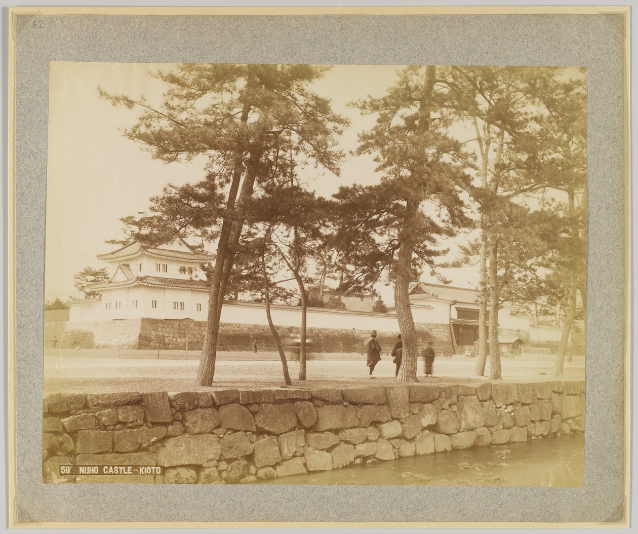 Nijō Castelo, Kyoto, Japão (foto a p/b) de Japanese Photographer