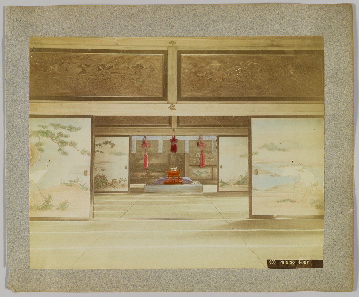 Quarto do Príncipe, Japão (foto a p/b colorida à mão) de Japanese Photographer